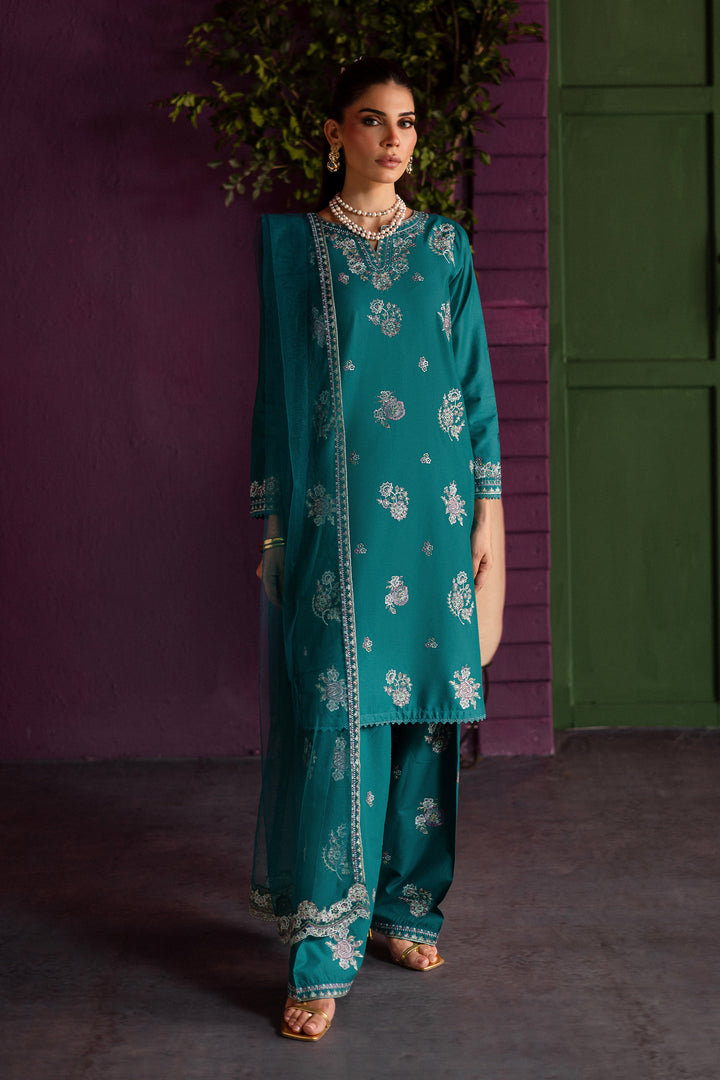 Aks 3Pc - Embroidered Solid Dress