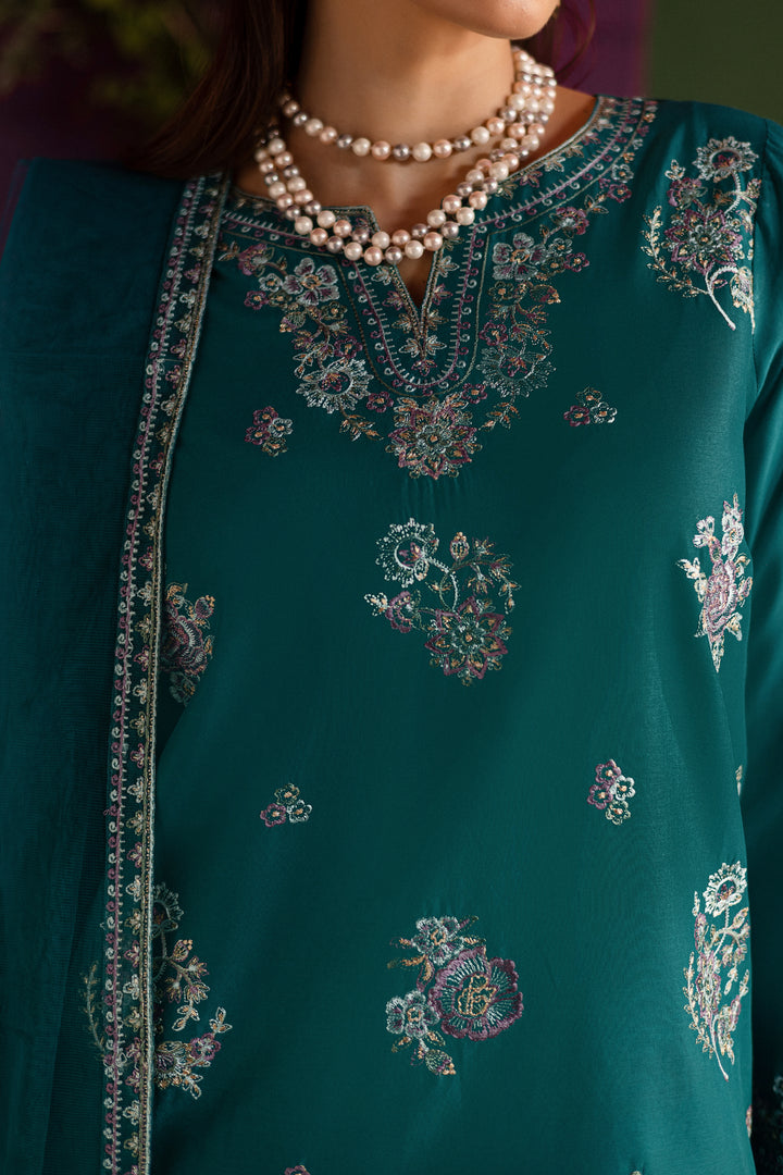 Aks 3Pc - Embroidered Solid Dress