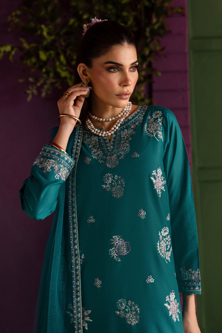 Aks 3Pc - Embroidered Solid Dress