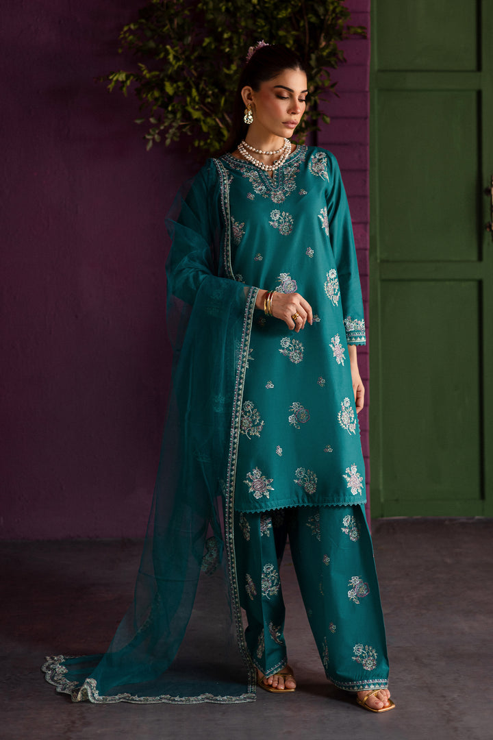Aks 3Pc - Embroidered Solid Dress