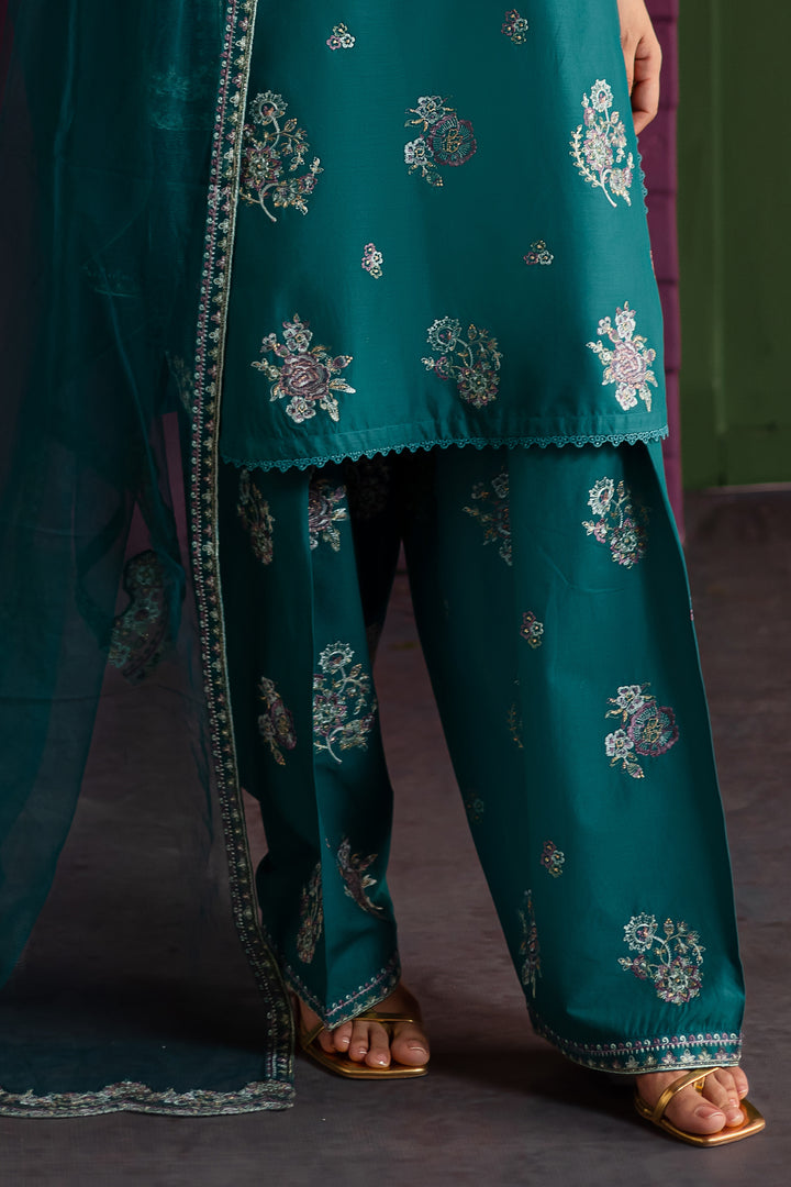 Aks 3Pc - Embroidered Solid Dress