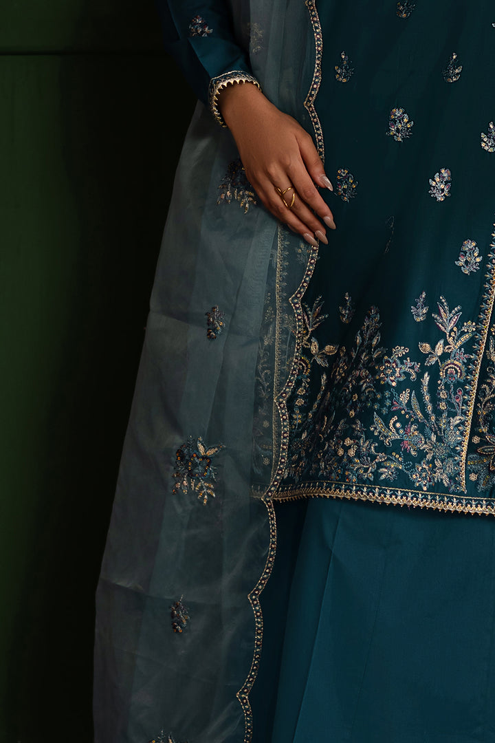 Bronya 3Pc - Embroidered Solid Dress