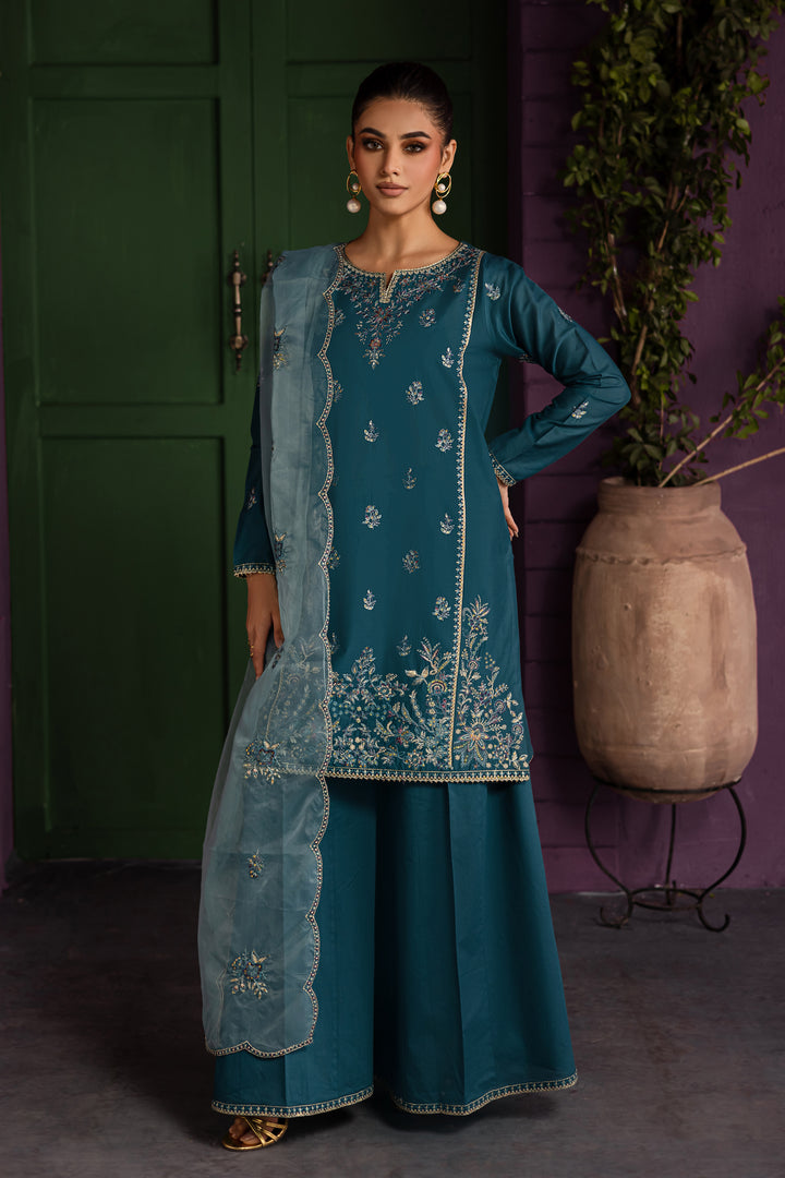 Bronya 3Pc - Embroidered Solid Dress
