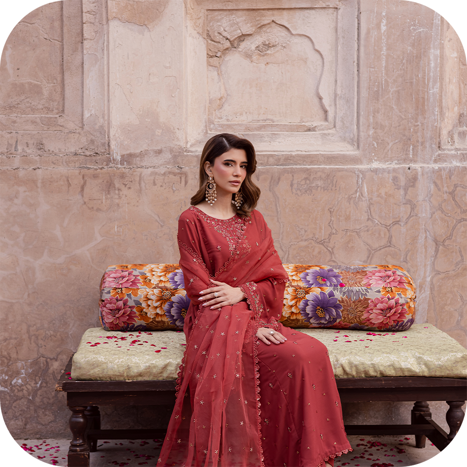 BATIK festive lawn outfit featuring a modern statement silhouette for Eid