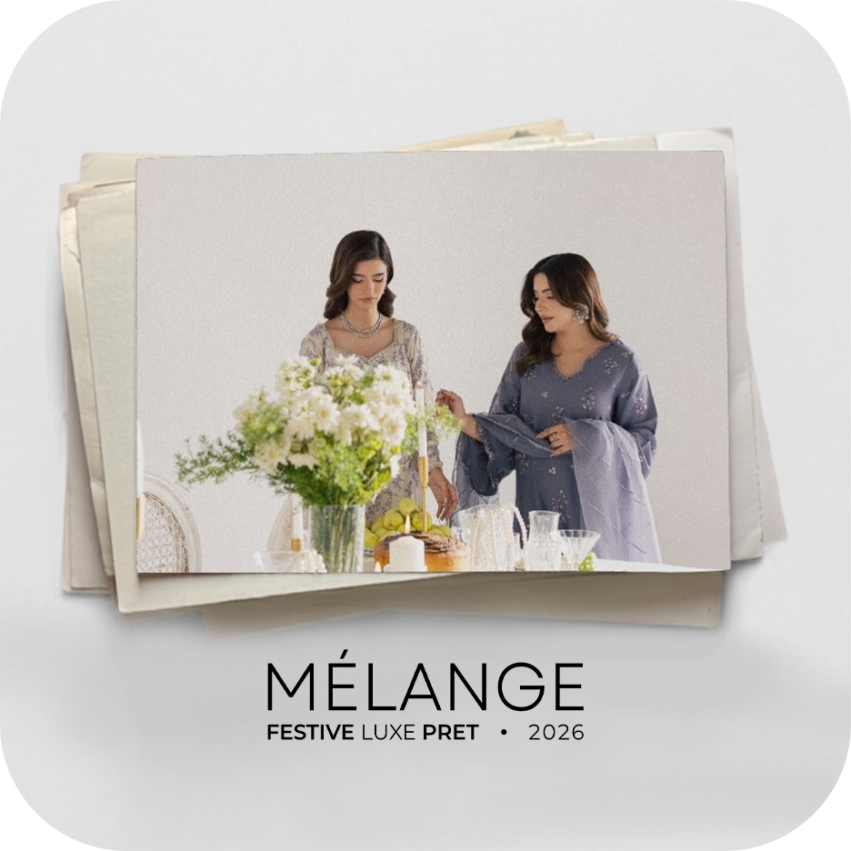 Melange festive wear featuring an intricately detailed outfit