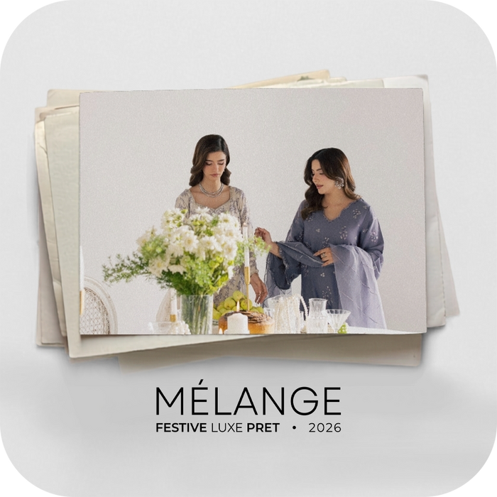 Melange festive wear featuring an intricately detailed outfit