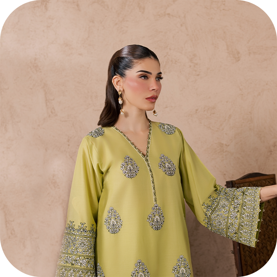 Elegant embroidered solids by BATIK showcasing timeless colours, intricate embroidery, and refined craftsmanship.
