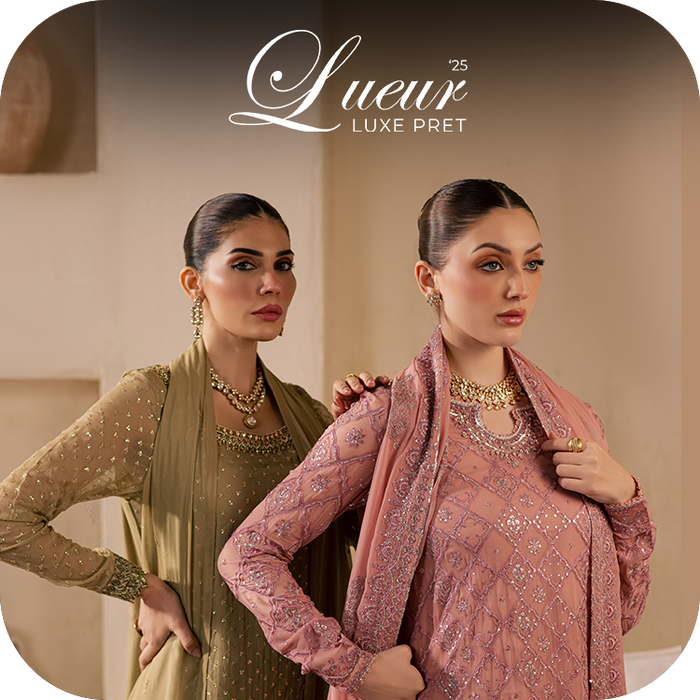 Festive luxury fashion by Batik UAE featuring elegant ethnic pret for women. A soft desert evening look perfect for Eid celebrations in Dubai and Pakistan.