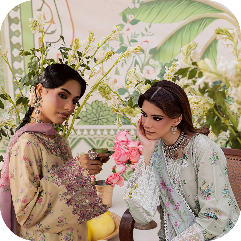 BATIK embroidered lawn embroidered festive pret in premium Pima lawn fabrics with intricate embroidery and elegant festive silhouettes