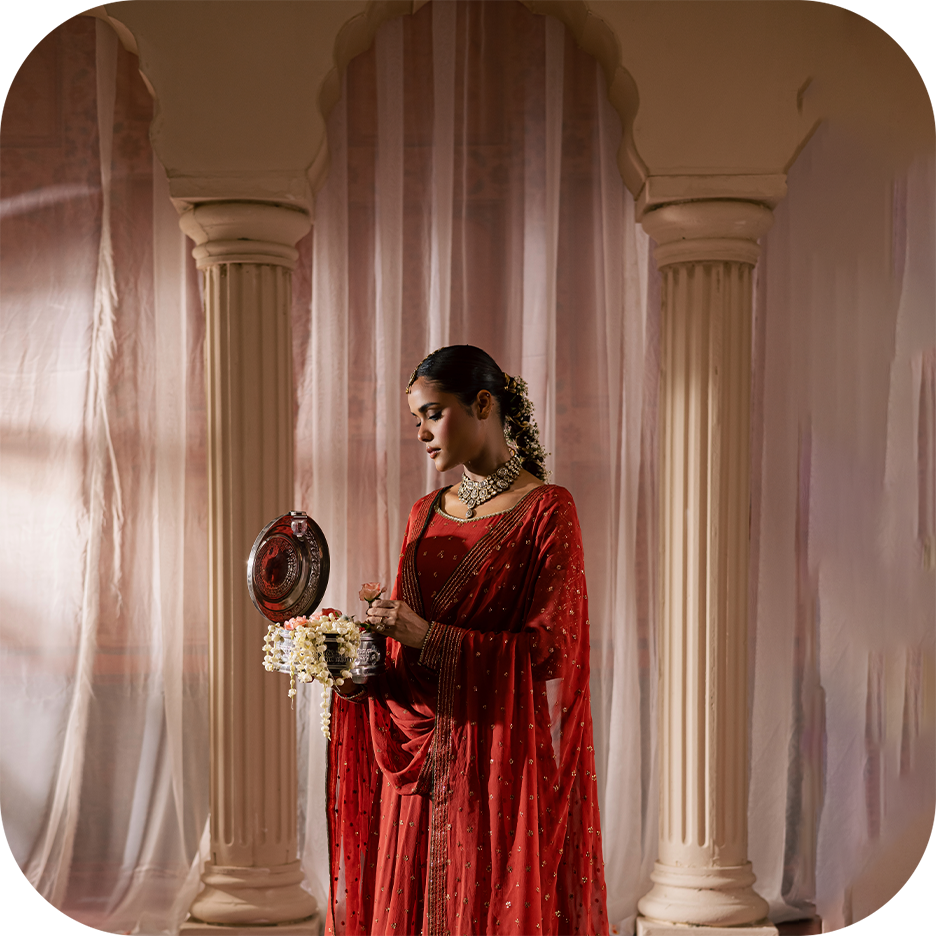 Festive luxury fashion by Batik UAE featuring elegant ethnic pret for women. A soft desert evening look perfect for Eid celebrations in Dubai and Pakistan.