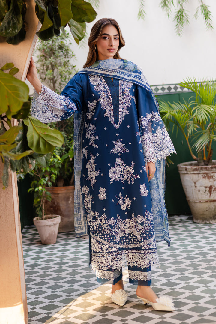 Smokey Blue 3Pc - Festive Eid Pret
