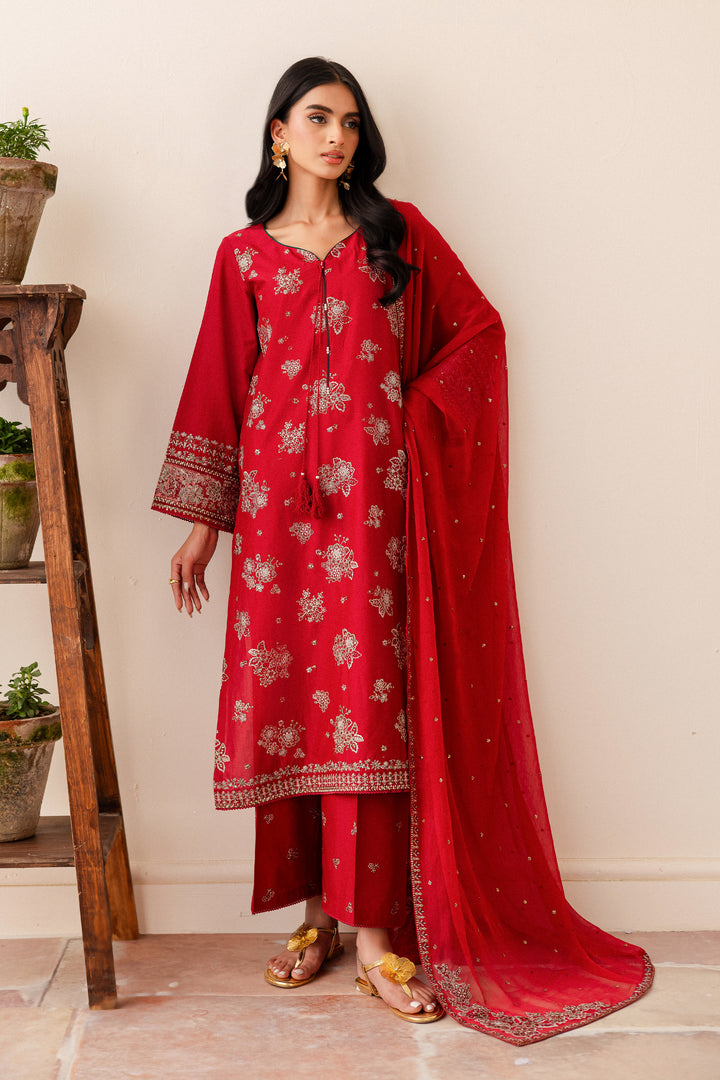 Milaas 3Pc - Embroidered Lawn Dress