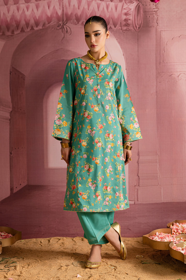 Aquamarine 2Pc - Printed Lawn Dress