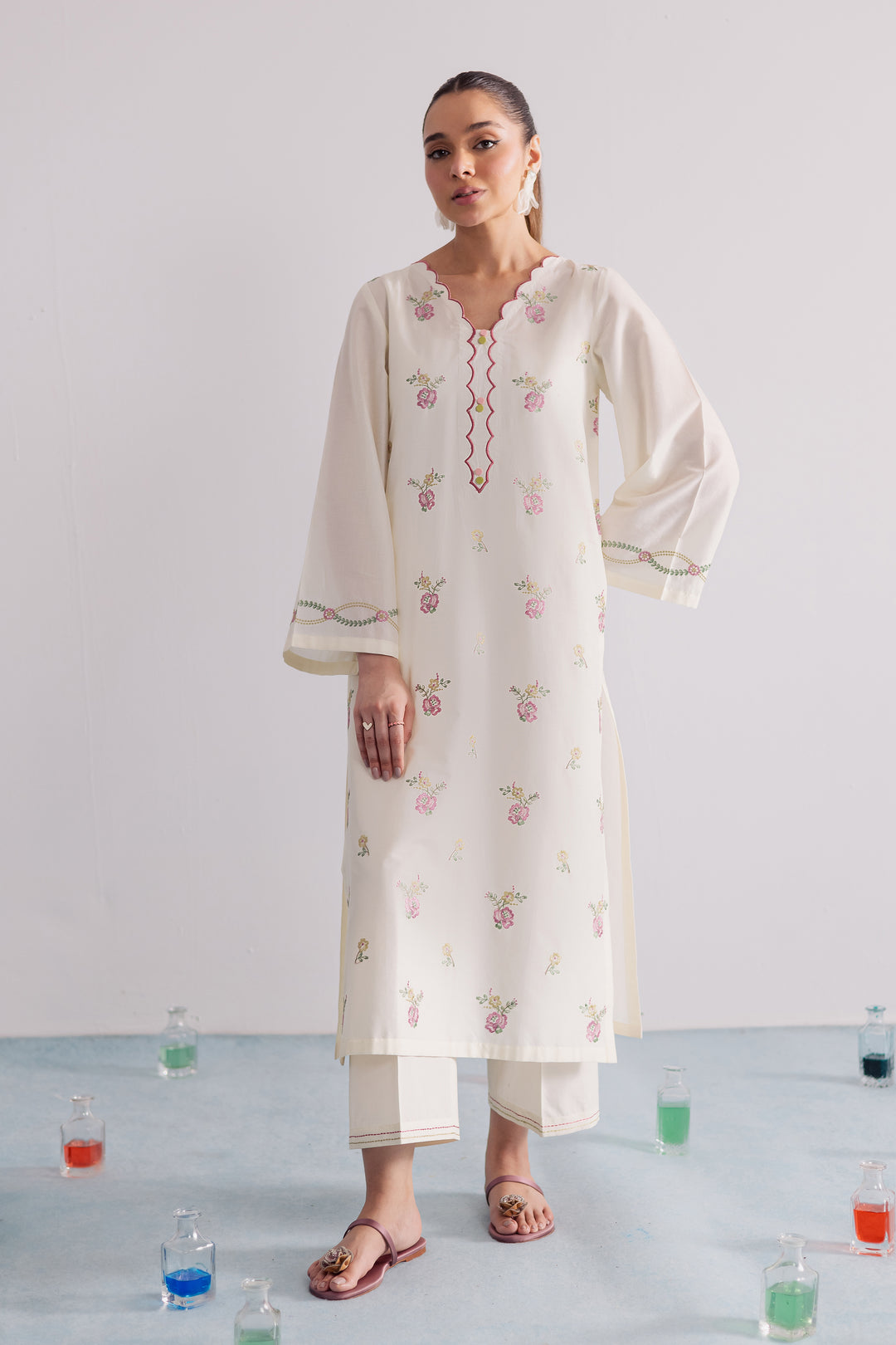 Daisy Bloom 2Pc - Embroidered Casual Pret