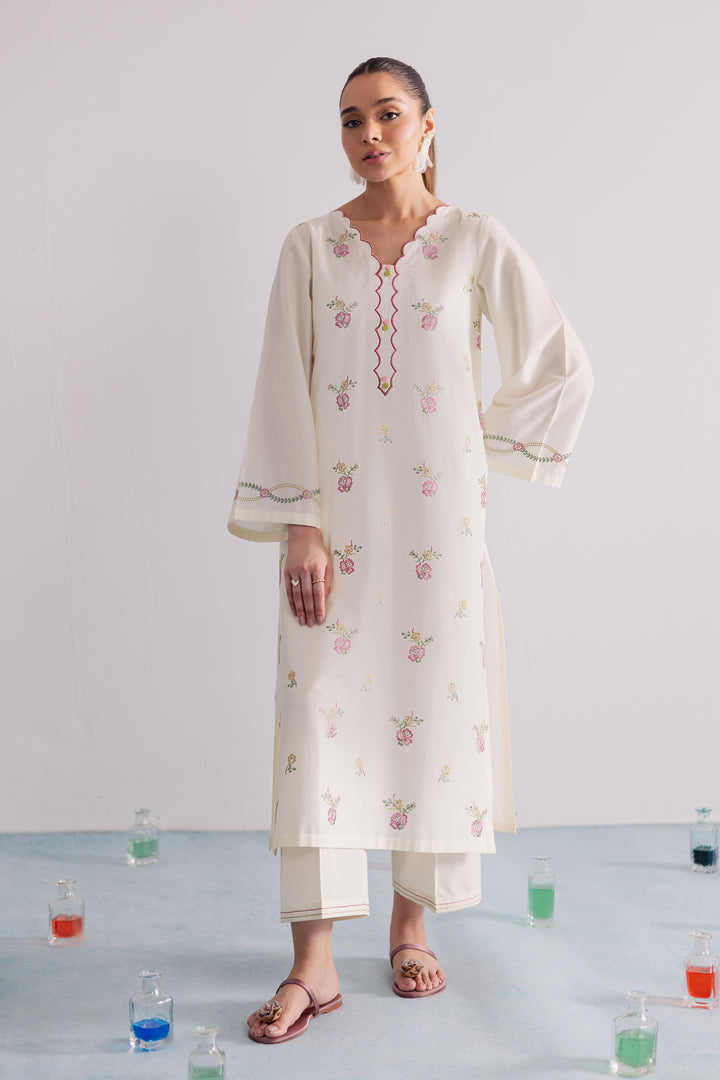 Daisy Bloom 2Pc - Embroidered Casual Pret