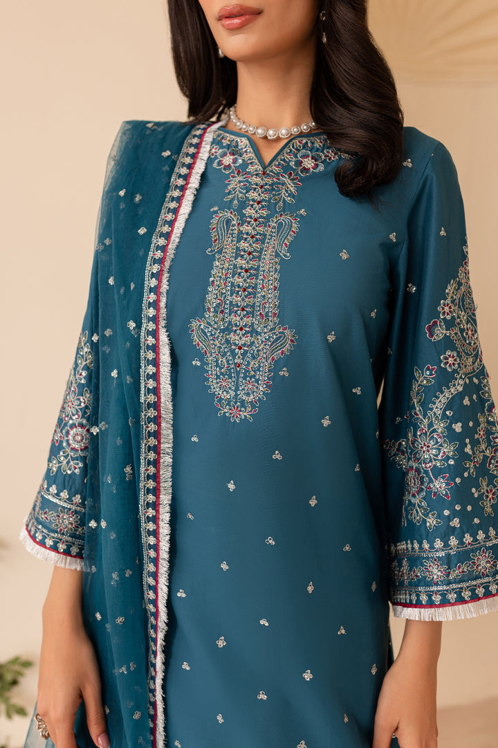 Leila 3Pc - Embroidered Sharara Pret