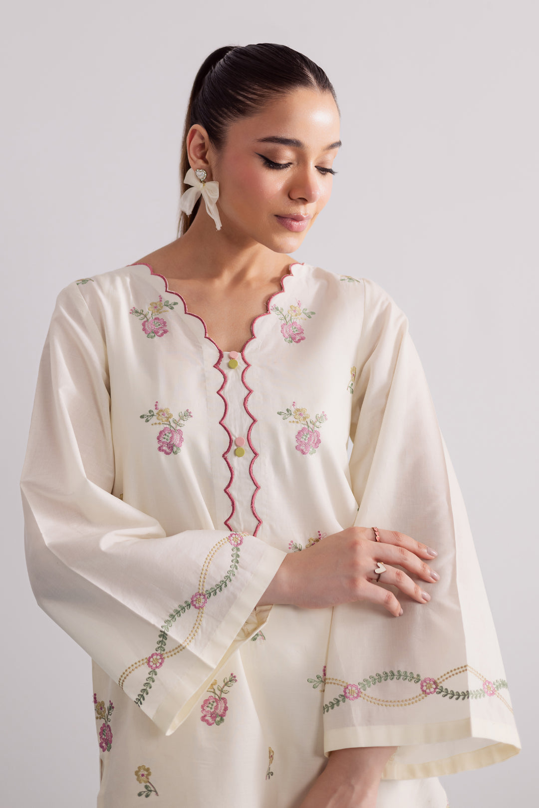 Daisy Bloom 2Pc - Embroidered Casual Pret