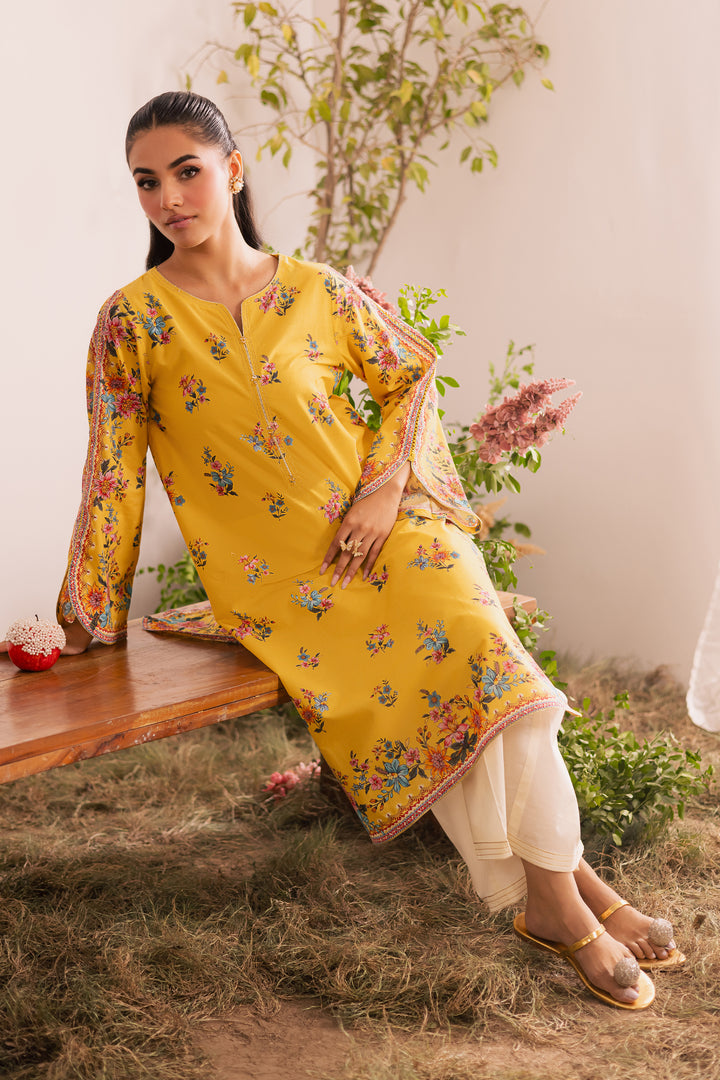 Lime Yeva 2Pc - Printed Lawn Dress