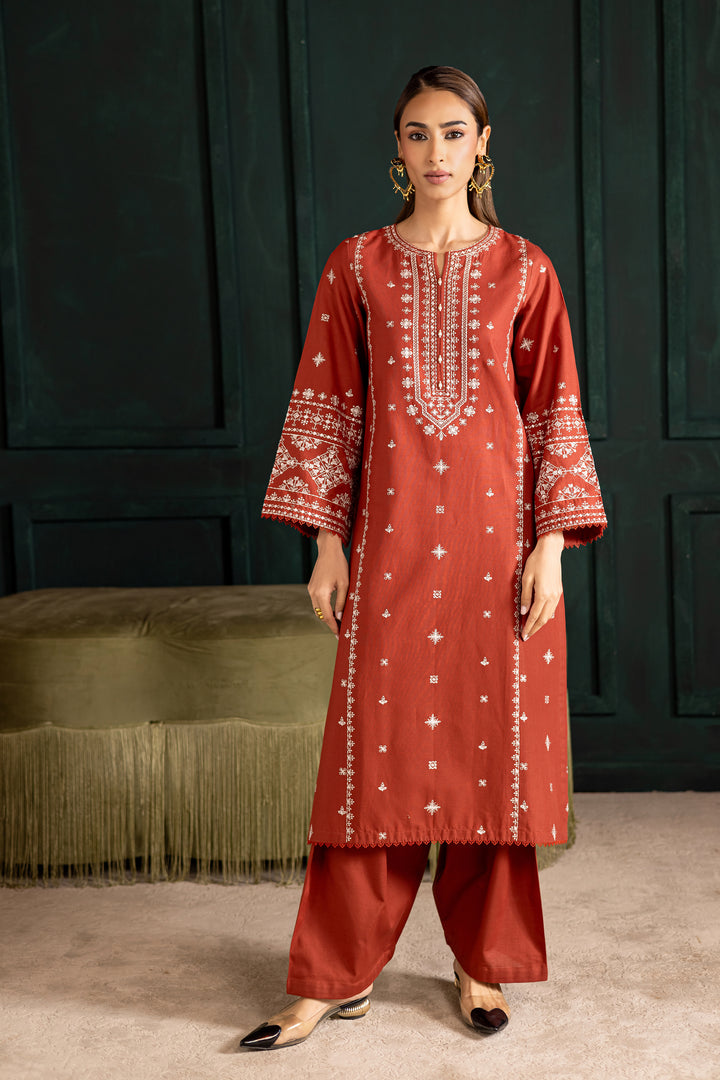 Rusty Dusty 2Pc - Embroidered Khaddar Dress