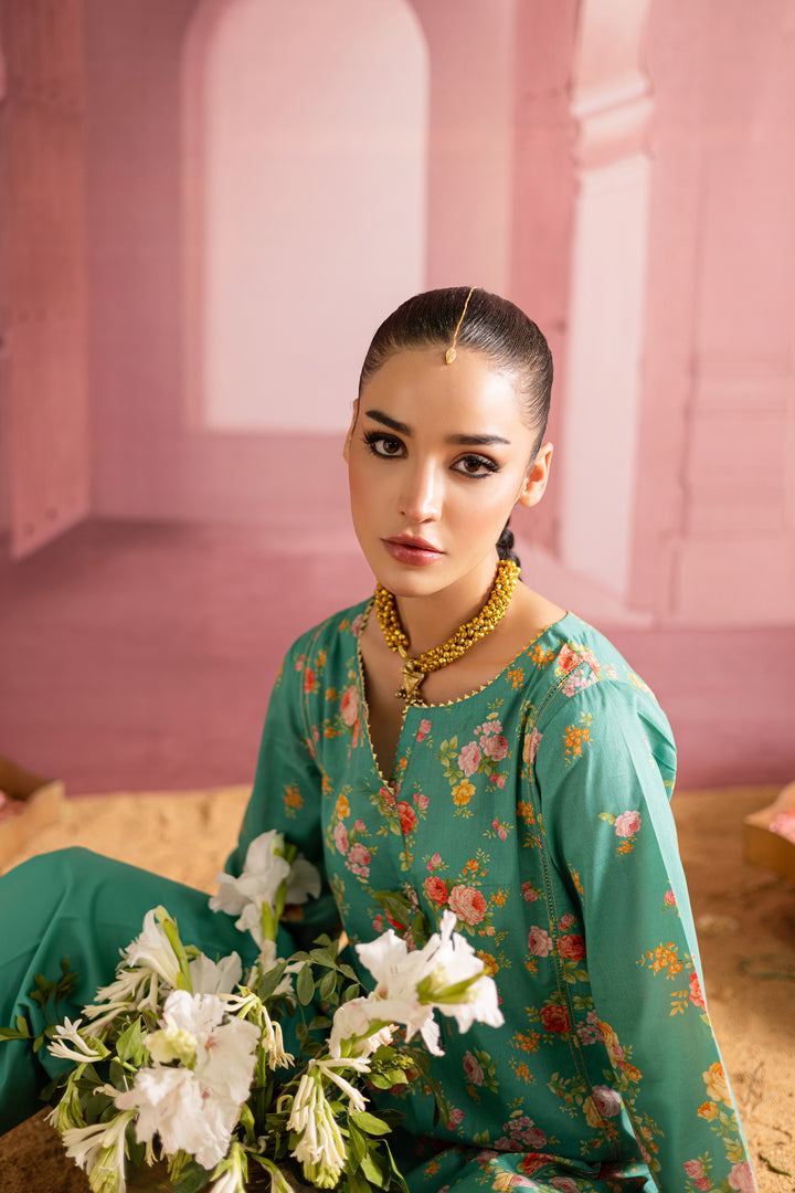 Aquamarine 2Pc - Printed Lawn Dress