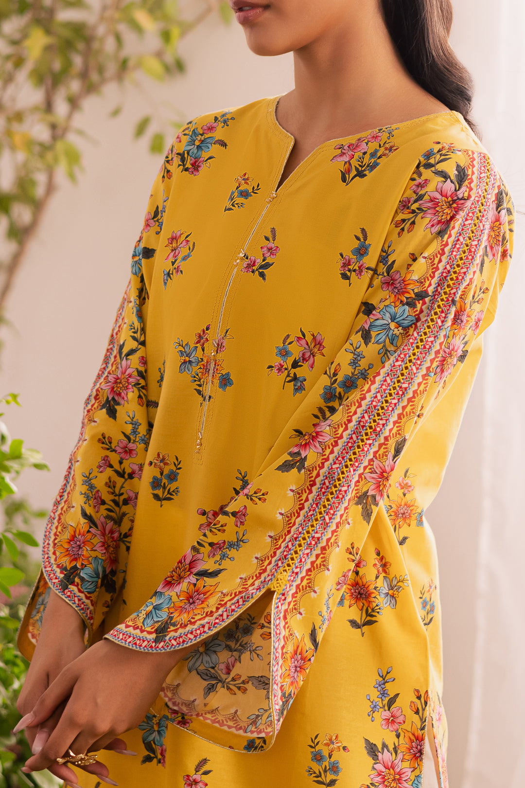 Lime Yeva 2Pc - Printed Lawn Dress