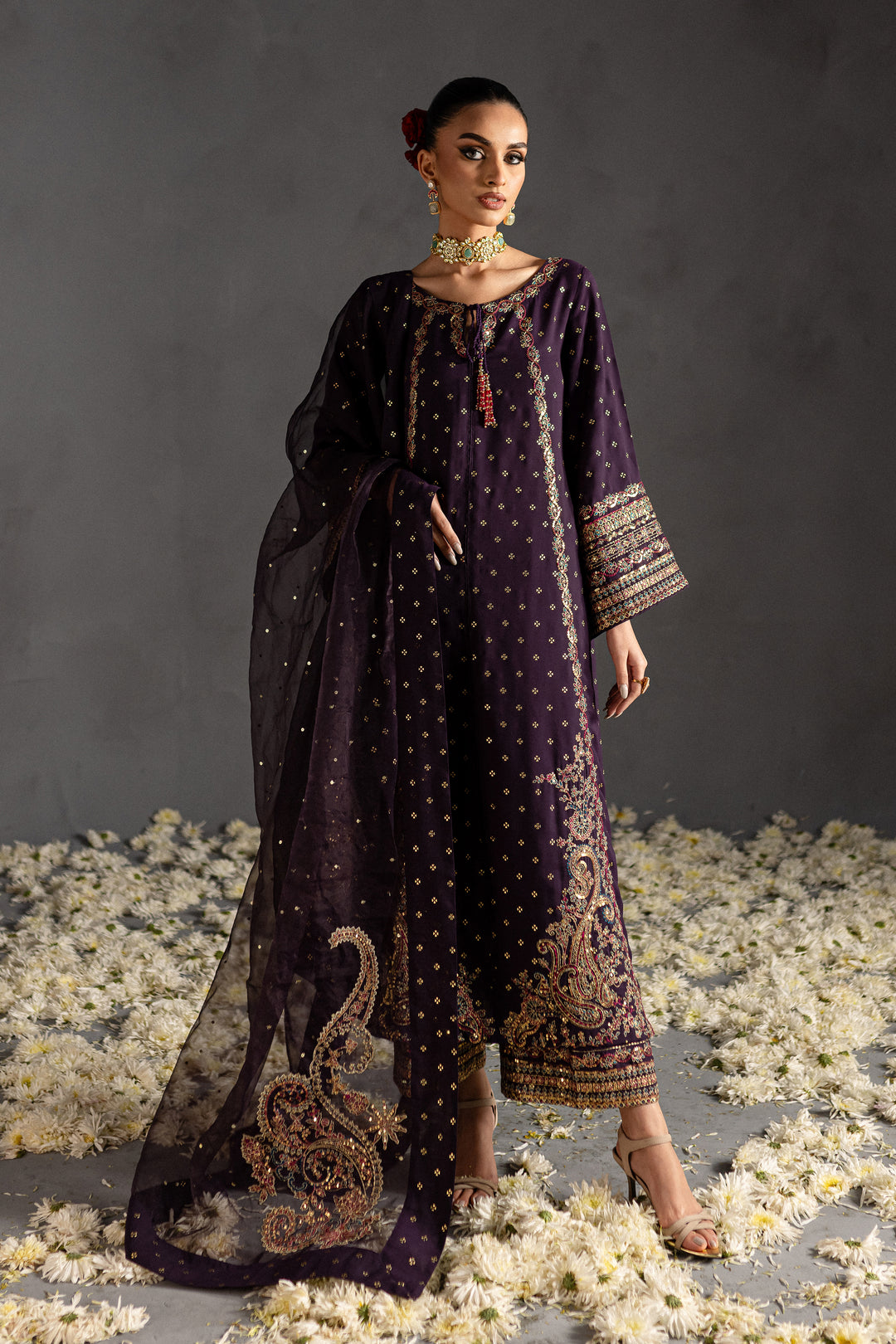 Gulbahar 3Pc - Embroidered Georgette Luxe Pret