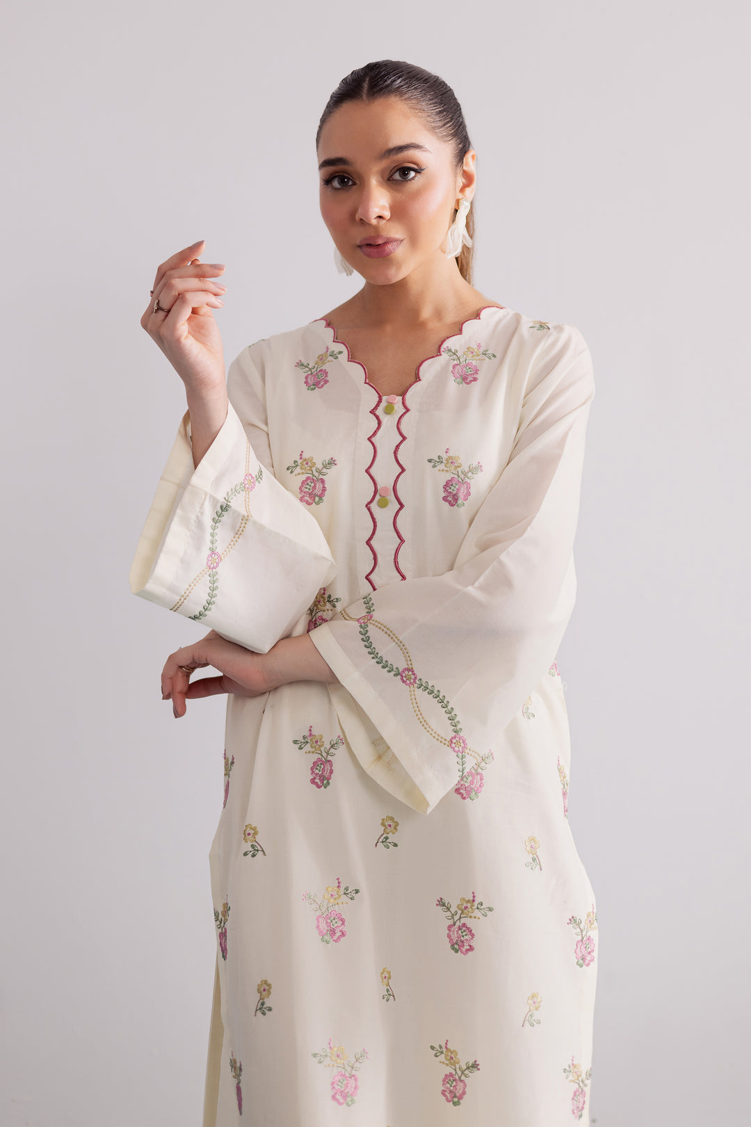 Daisy Bloom 2Pc - Embroidered Casual Pret