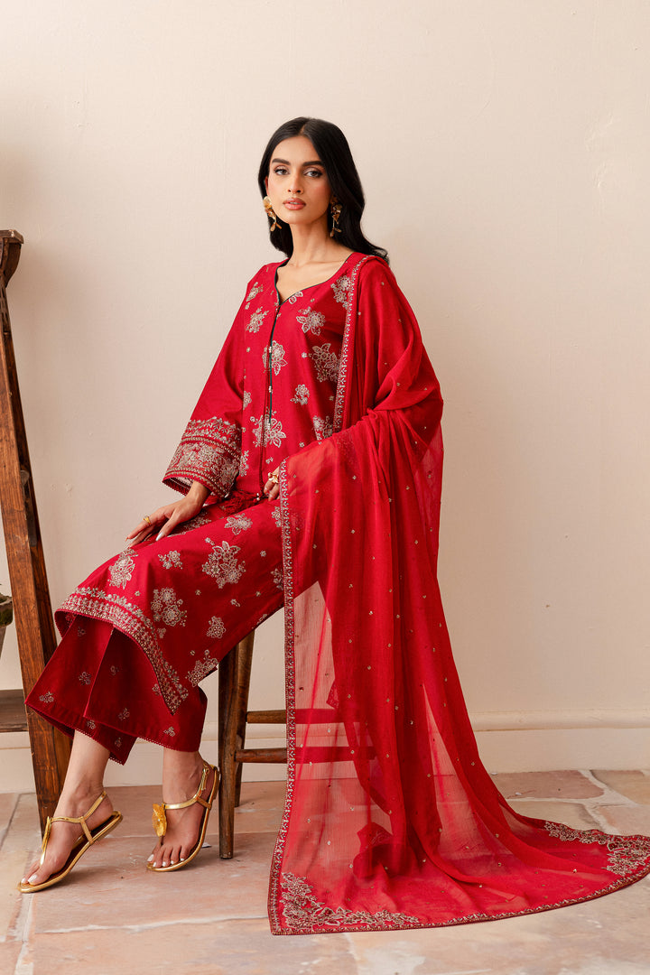 Milaas 3Pc - Embroidered Lawn Dress