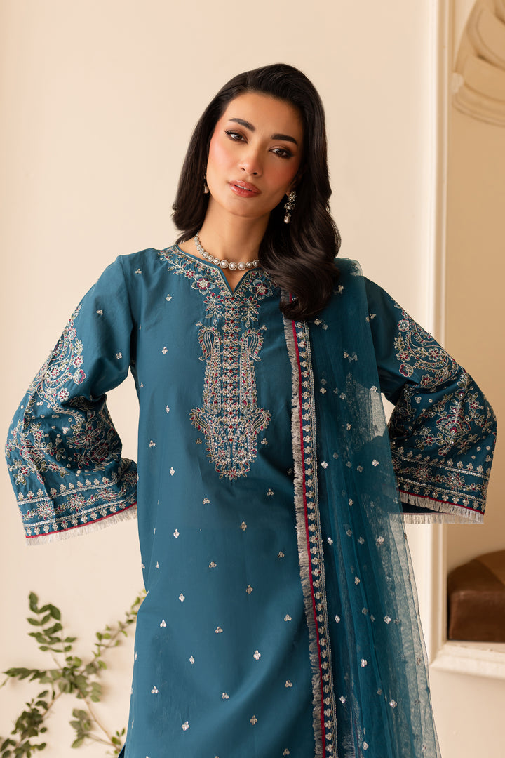 Leila 3Pc - Embroidered Sharara Pret