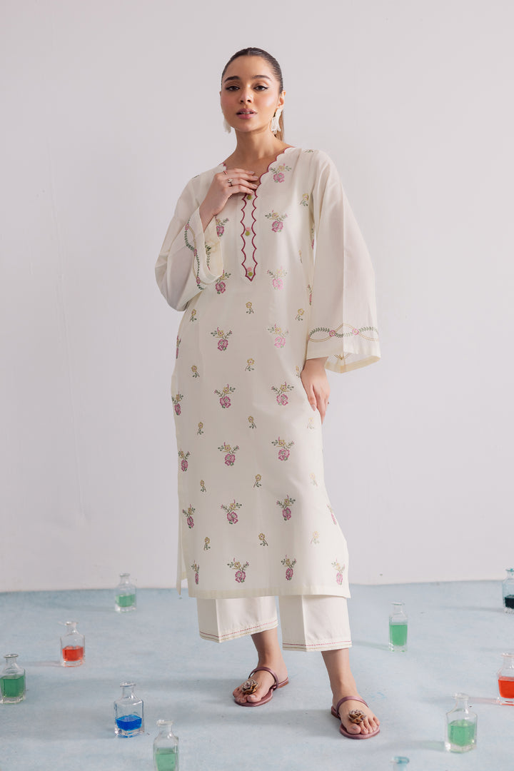 Daisy Bloom 2Pc - Embroidered Casual Pret