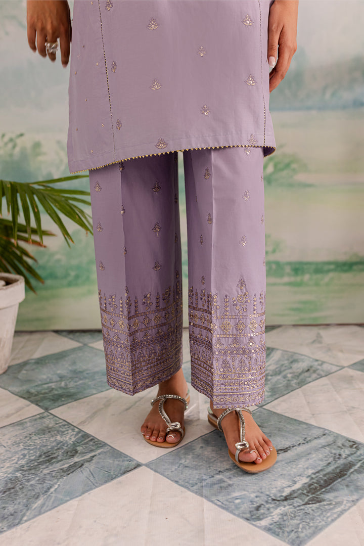 Lilac Rose 2Pc - Embroidered Lawn Dress