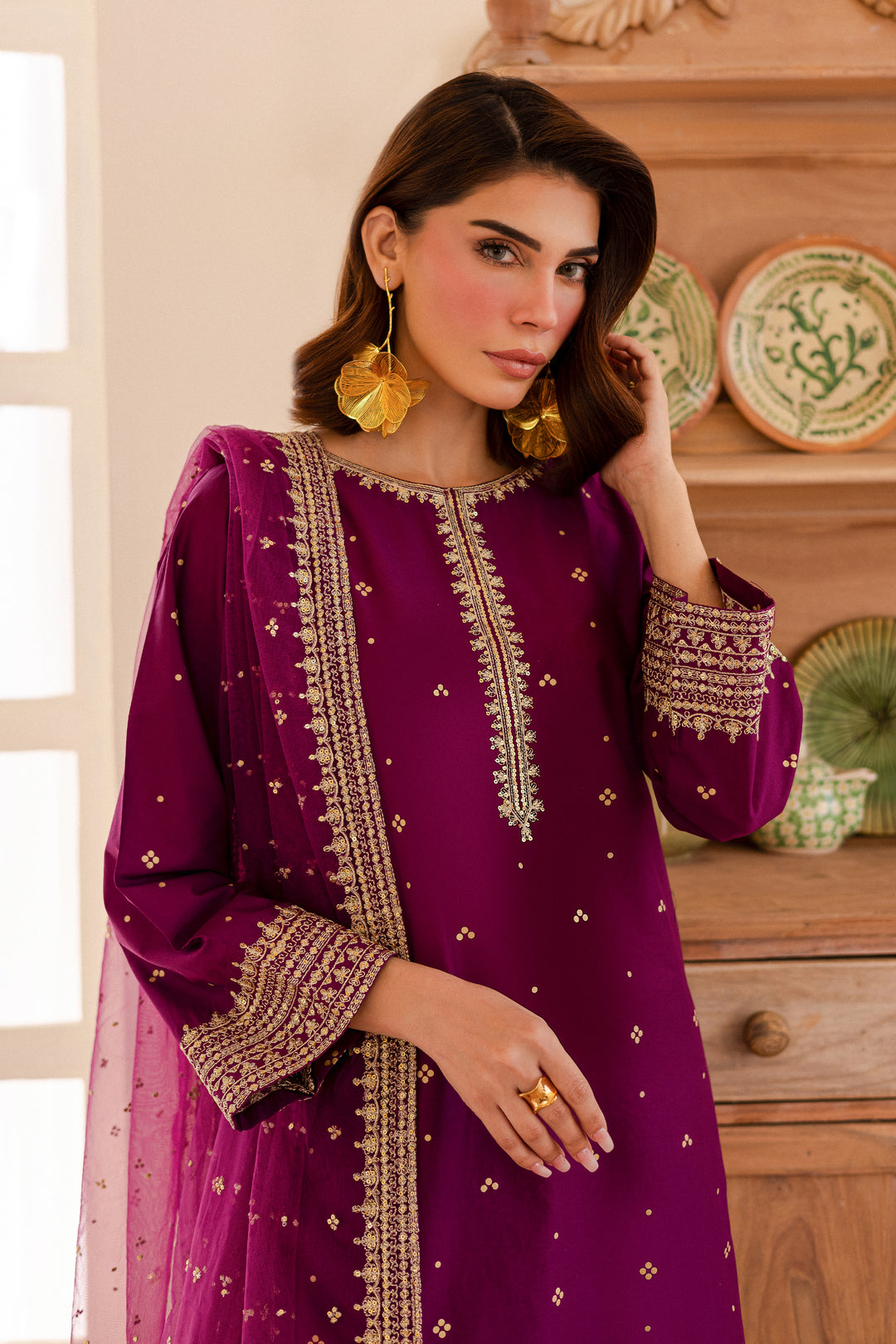 Majestic 3Pc - Embroidered Lawn Dress