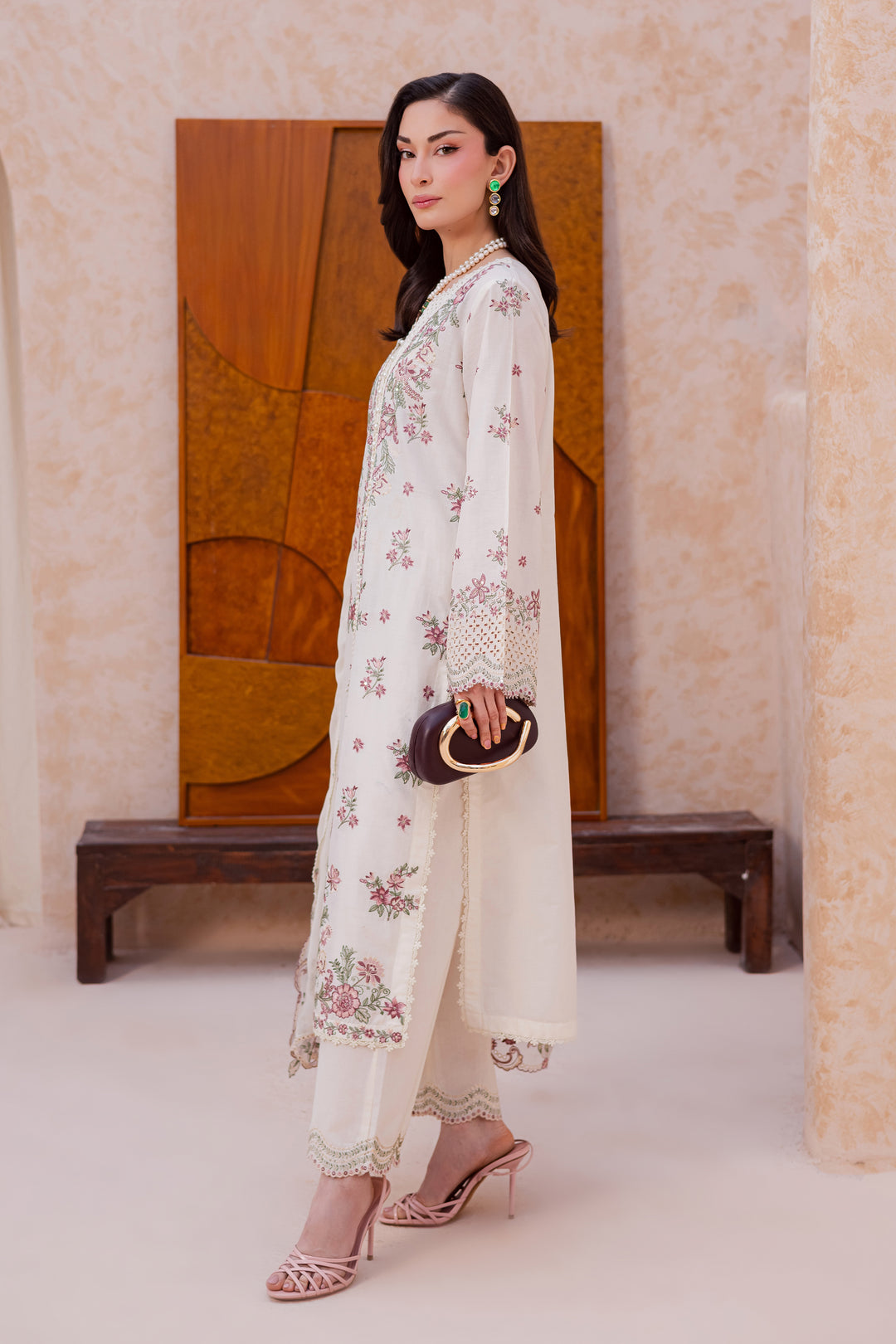 Pearl Dust 3Pc - Festive Embroidered Lawn