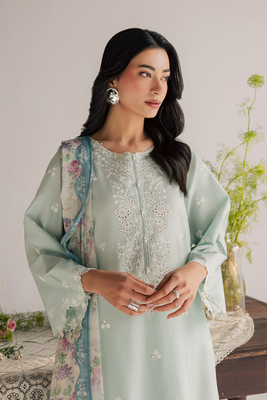 Santorini 3Pc - Embroidered Lawn Dress