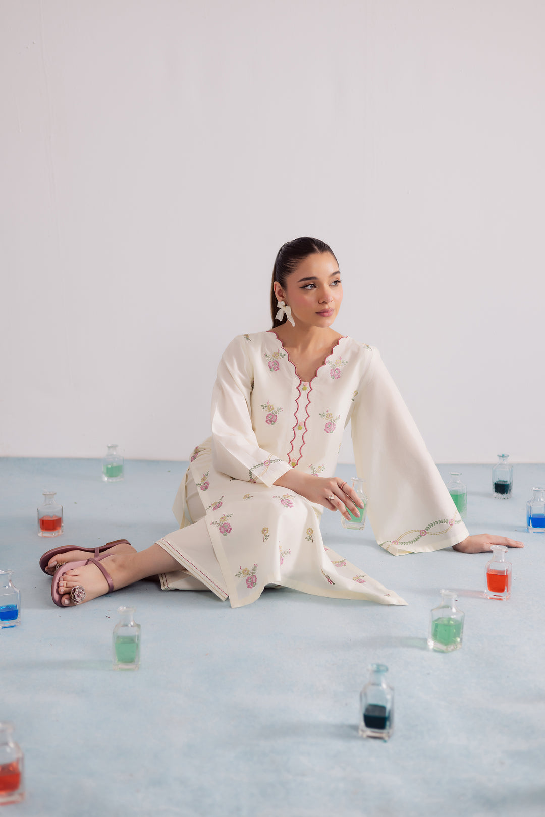 Daisy Bloom 2Pc - Embroidered Casual Pret