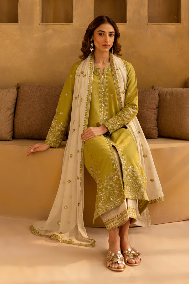 Rashaan 3Pc- Embroidered Khaddar Dress