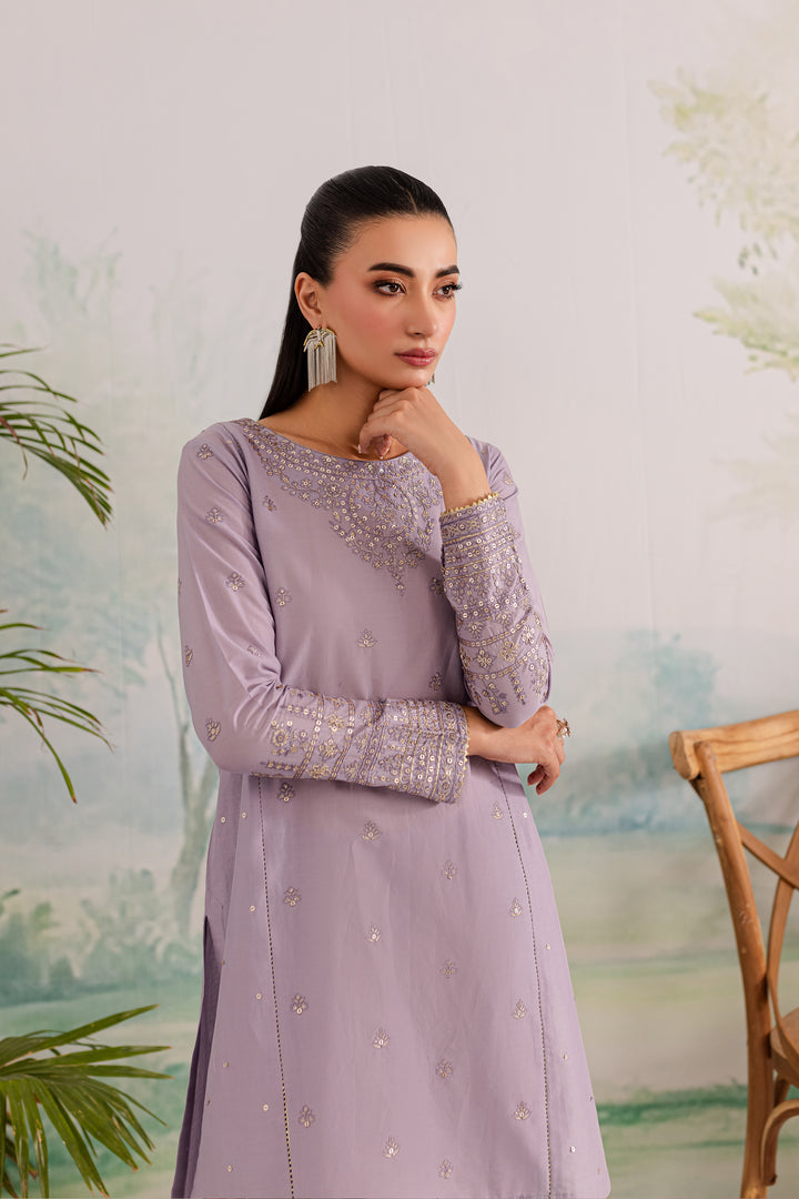 Lilac Rose 2Pc - Embroidered Lawn Dress