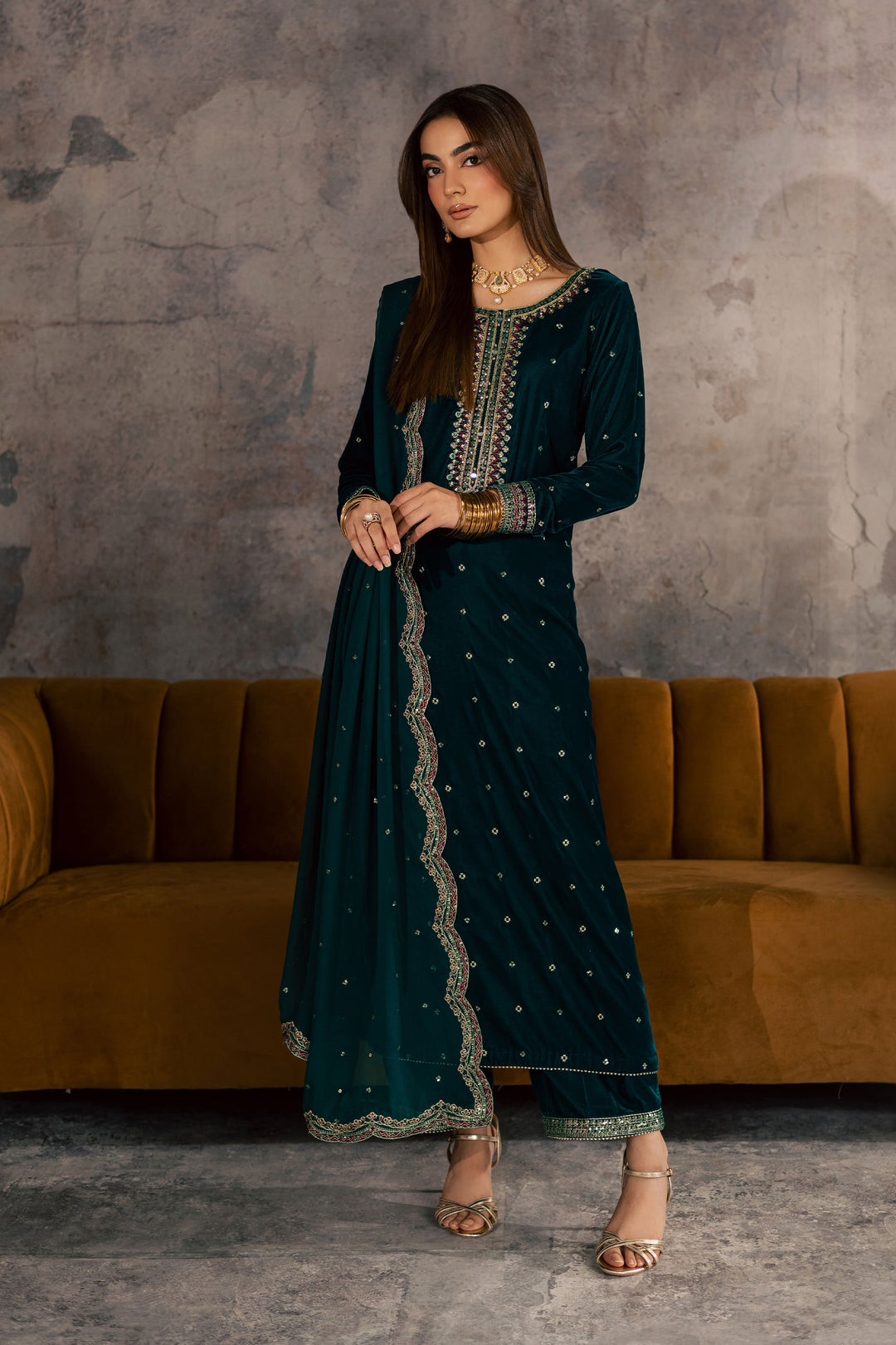 Cyan Westeria 3Pc - Velvet Formal Dress