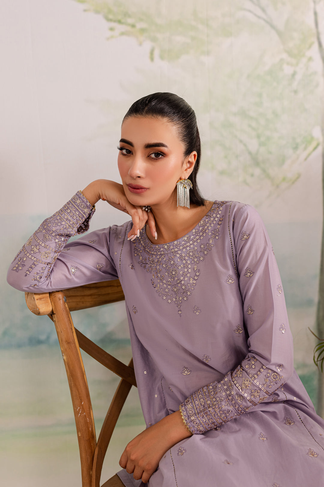 Lilac Rose 2Pc - Embroidered Lawn Dress