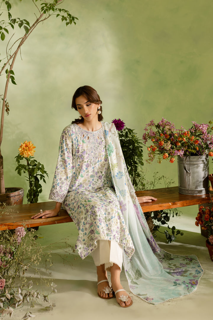 Zemi 3Pc - Printed Lawn Dress