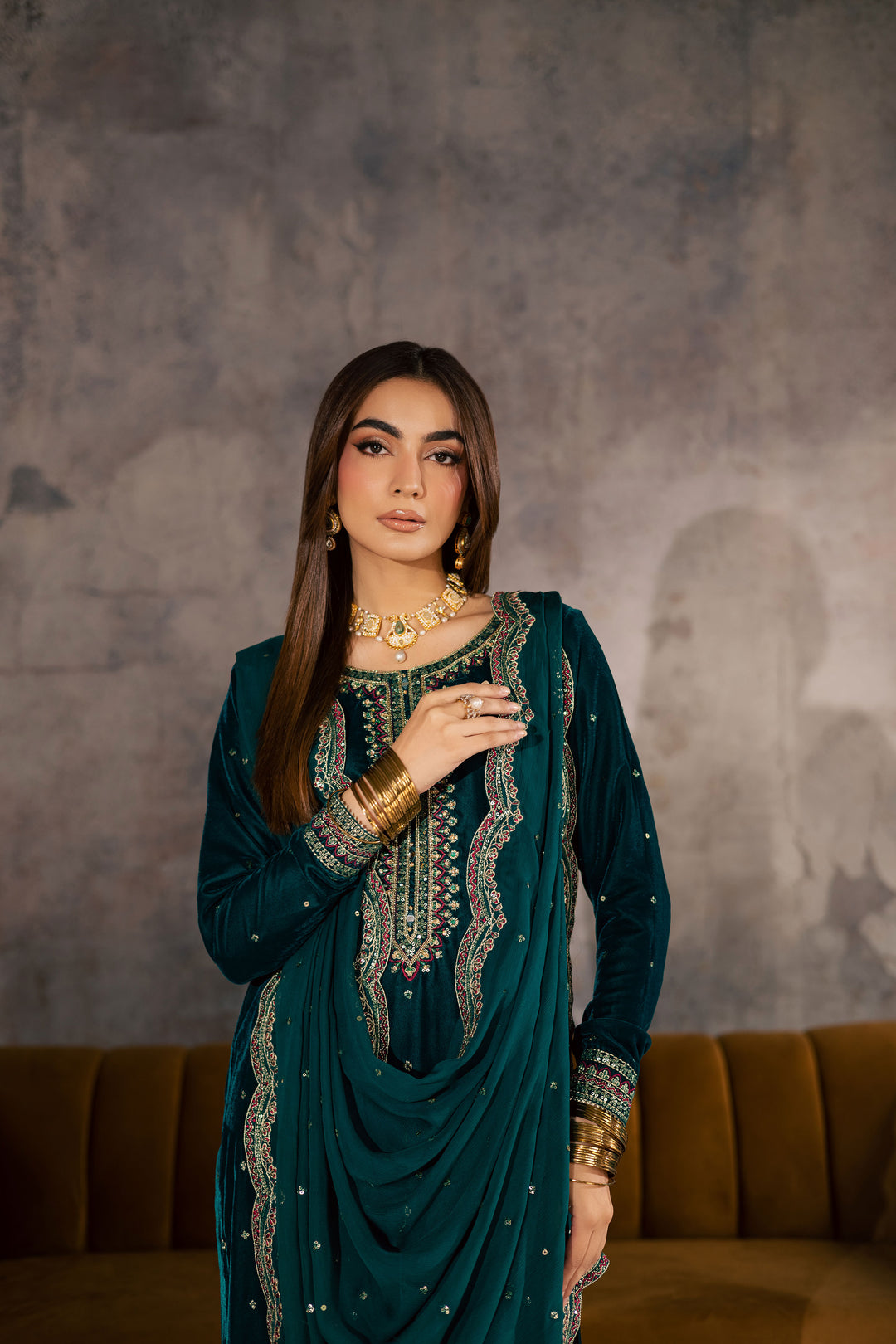 Cyan Westeria 3Pc - Velvet Formal Dress