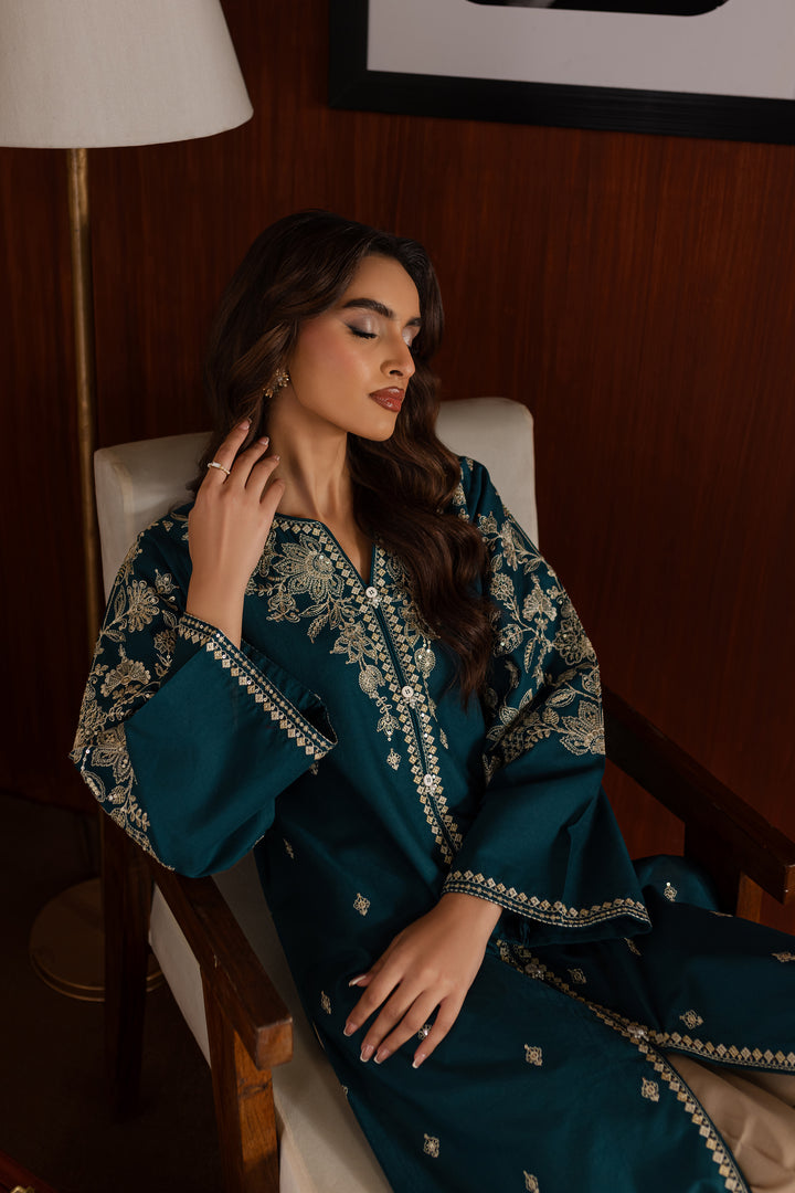 Coulson 2Pc - Embroidered Khaddar Dress