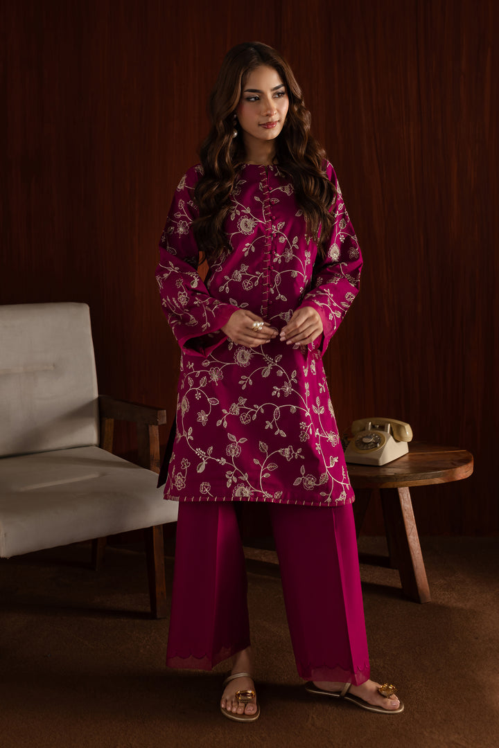 Bright Jewel 2Pc - Embroidered Khaddar Dress