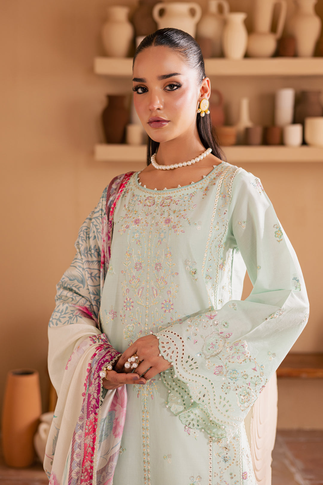 Miya 3Pc - Embroidered Lawn Dress
