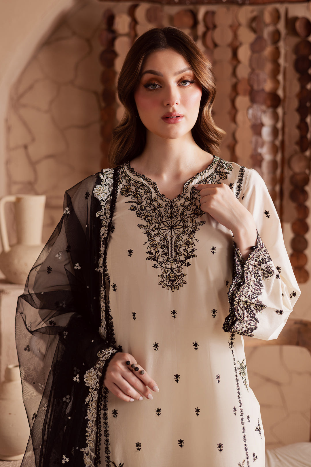 Full Moon 3Pc - Embroidered Lawn Dress