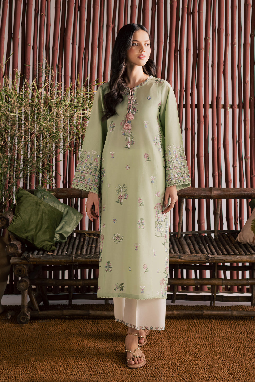 Daphne Laurel 2Pc - Embroidered Lawn Dress