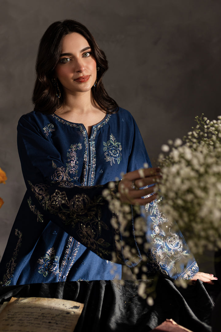 Blue Blair 2Pc - Embroidered Khaddar dress