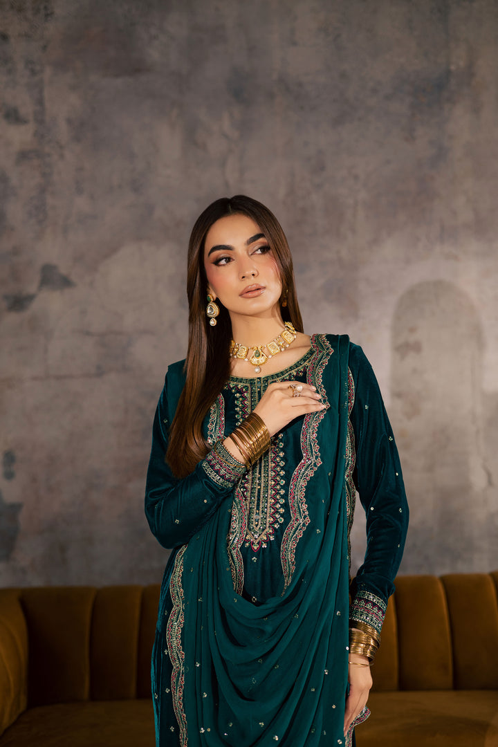 Cyan Westeria 3Pc - Velvet Formal Dress