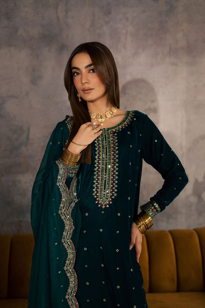 Cyan Westeria 3Pc - Velvet Formal Dress