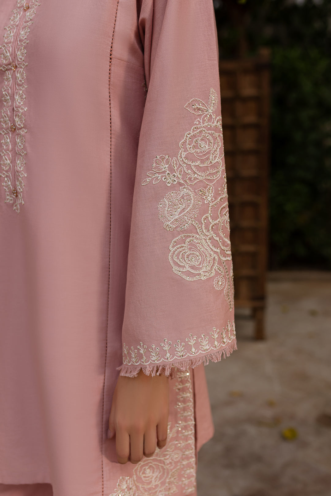 Pink Blush 2Pc - Embroidered Khaddar Dress